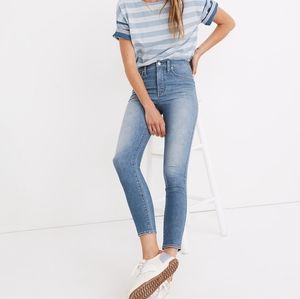 Madewell 10" High-Rise Skinny Crop Jeans in Welling Wash Summerweight Edition 28